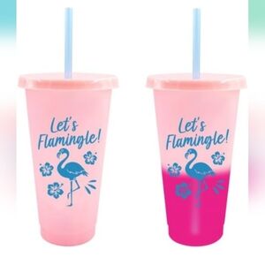 Flamingo Color Changing Tumbler with Lid and Straw 1Tumbler